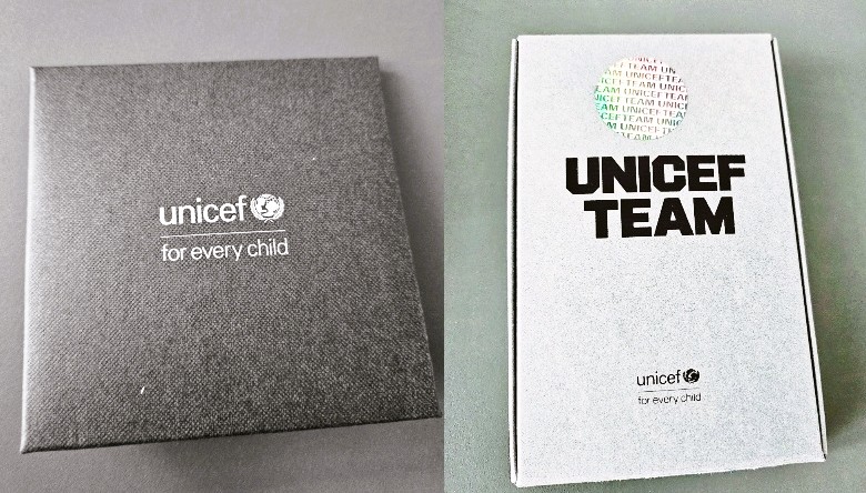 유니세프 기부 팔찌 반지 언박싱 모습에 사진