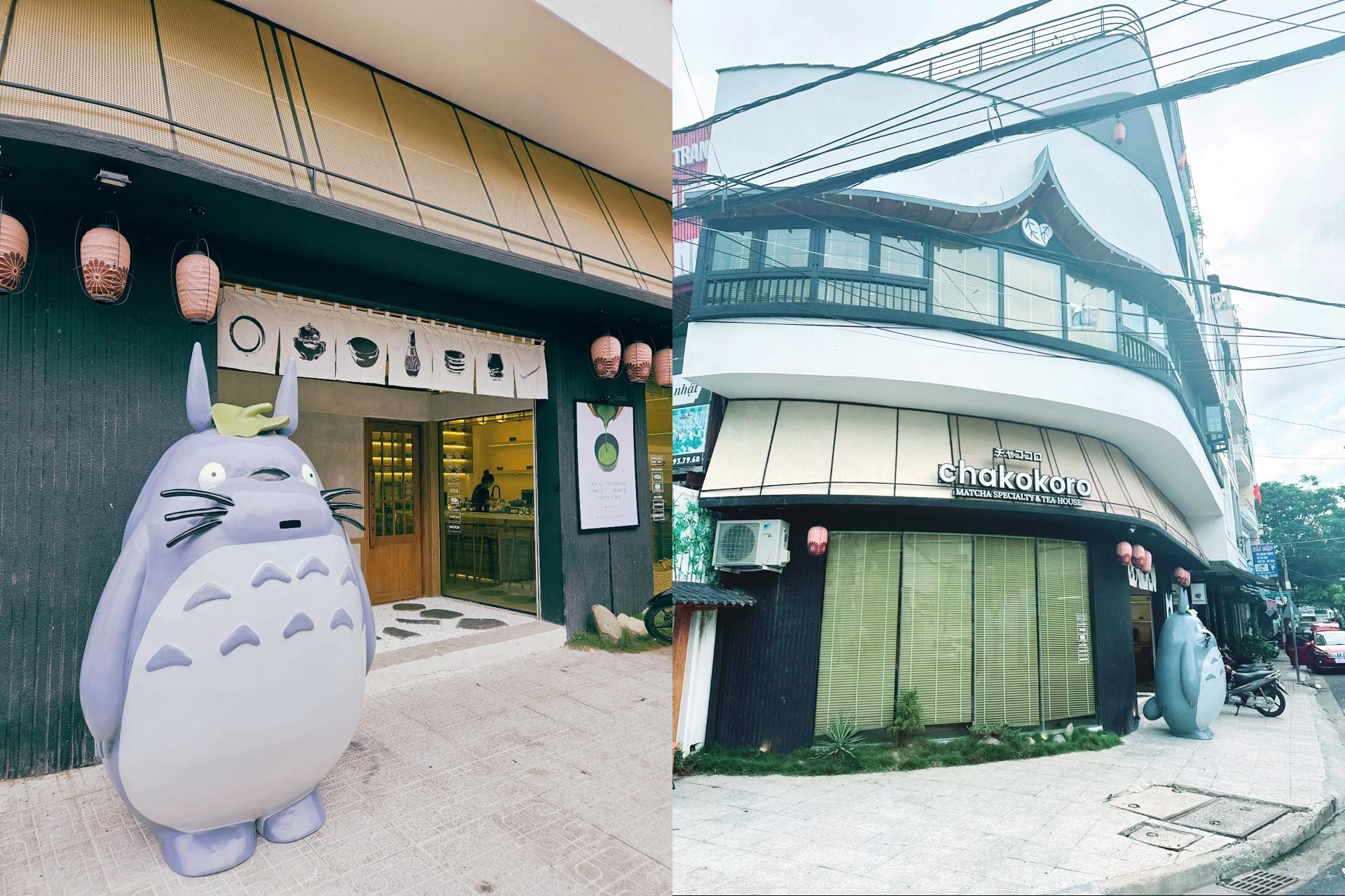 Chakokoro 카페 외관과 토토로 포토존