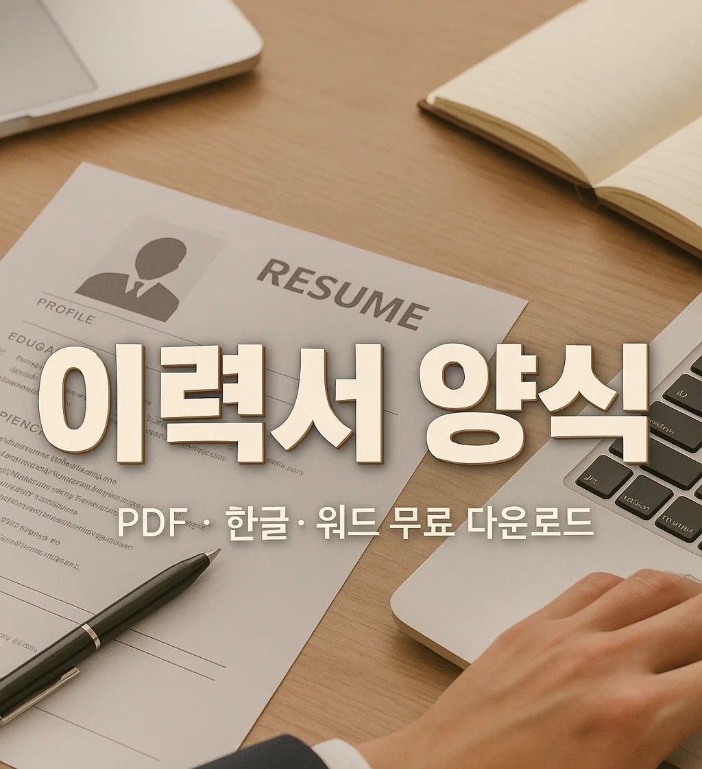 이력서 양식 종류별 비교PDF, 워드, 한글 포맷 무료 다운로드 안내 이미지