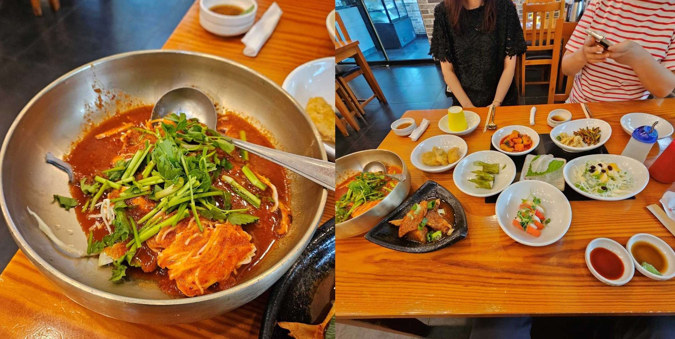 본점 비빔국수와 함께 제공되는 푸짐한 밑반찬