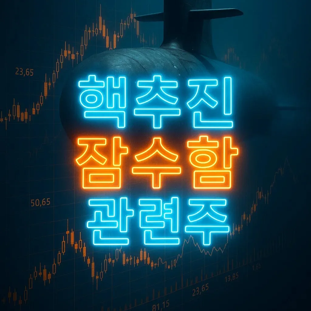 핵추진 잠수함 관련주 핵심 기업 한화오션 HD현대중공업 LIG넥스원 방산주 원자력 테마 주가 흐름 대표 이미지