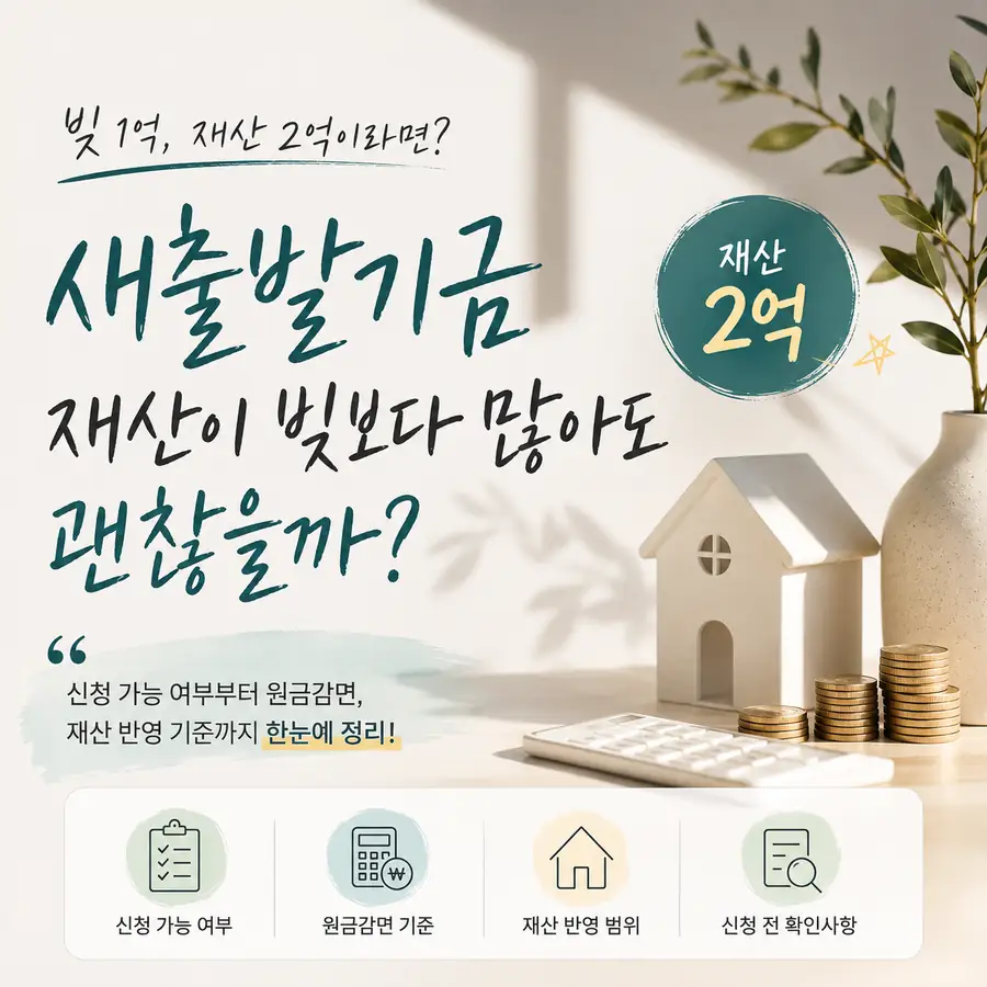 새출발기금 재산이 빚보다 많을 때 신청과 원금감면 기준